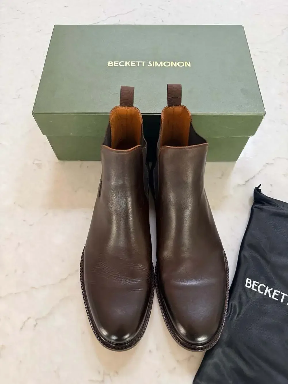 Beckett Simonon Maisen Brown Leather Chelsea Boots 12